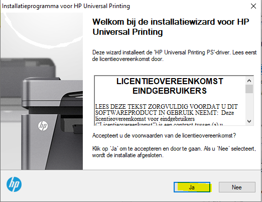 De juiste HP driver installeren stap 6