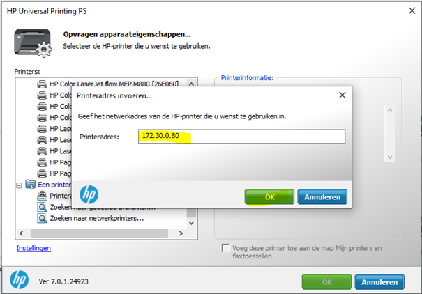 De juiste HP driver installeren stap 14